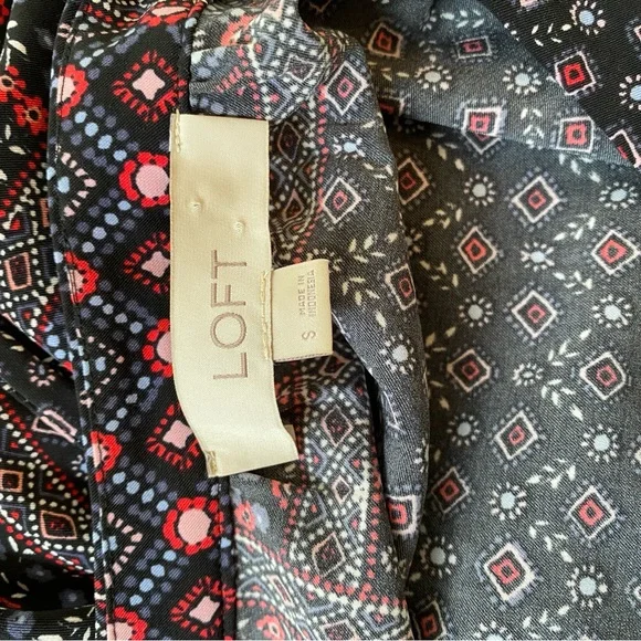 Loft Bohemian Black and Red Patterned dress with Tassels        size S - Picture 7 of 10